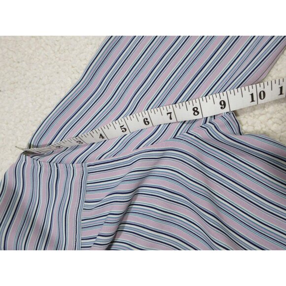 Nanette Lepore women's pinstripe roll tab long sleeve business casual blouse - Picture 12 of 12